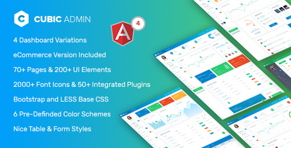 Cubic - Angular 4 Admin Template with Multiple Dashboard