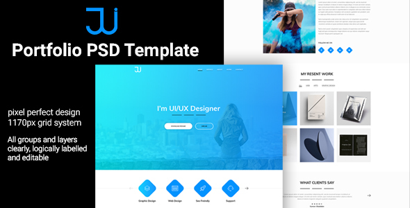 Jui Personal Portfolio PSD Template