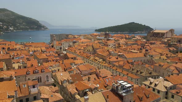 View of the rooftops of the Old Town of Dubrovnik. Croatia. Old city Dubrovnik in a beautiful summer