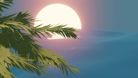 Realistic Sunset On A Beach : Lo-fi Animation