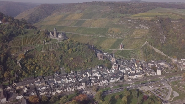 Bacharach Town Aerial, Rhine Valley, Germany