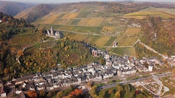 Bacharach Town Aerial, Rhine Valley, Germany