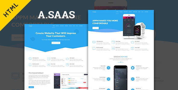 Asaas- Saas & App Landing Html5 Template