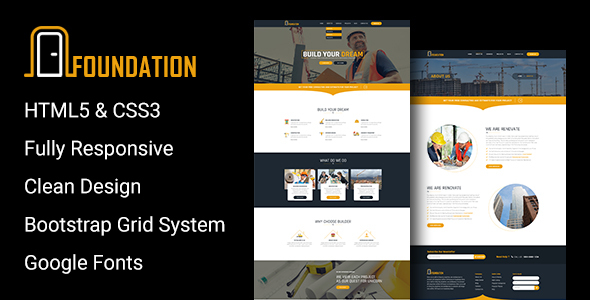 Foundation - Construction Responsive HTML Template