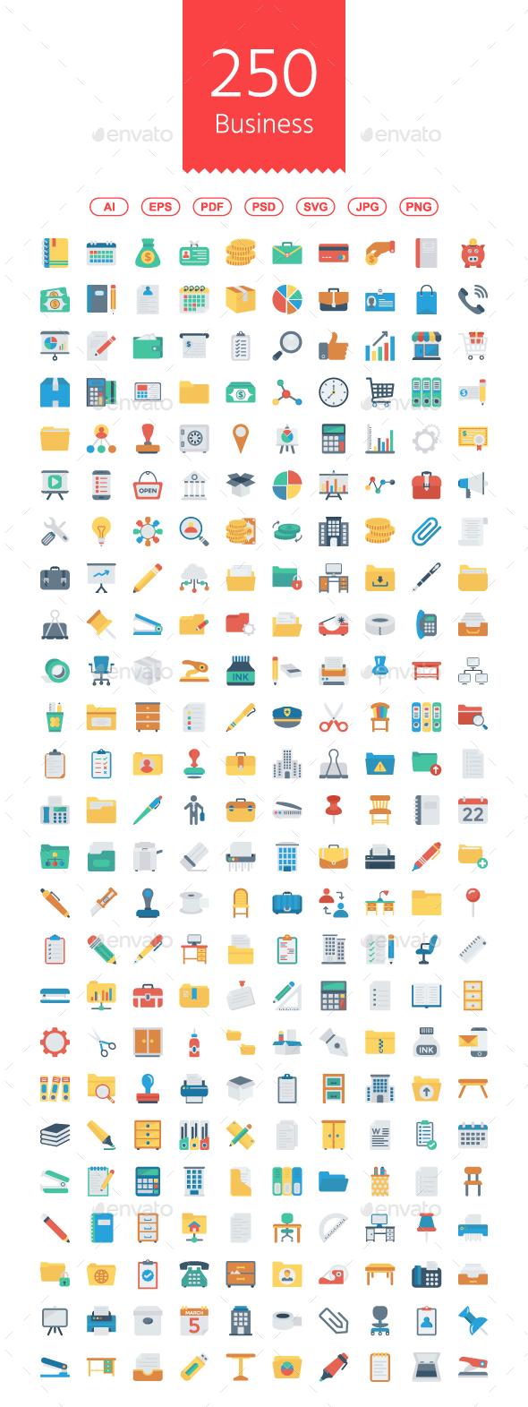 Busines and Office Flat icons