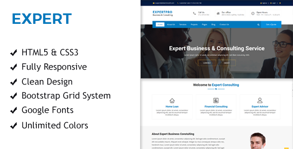 Expert - Business & Consulting Responsive HTML Template