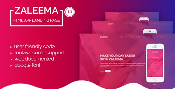 Zaleema - Creative App Landing Responsive HTML5 Template