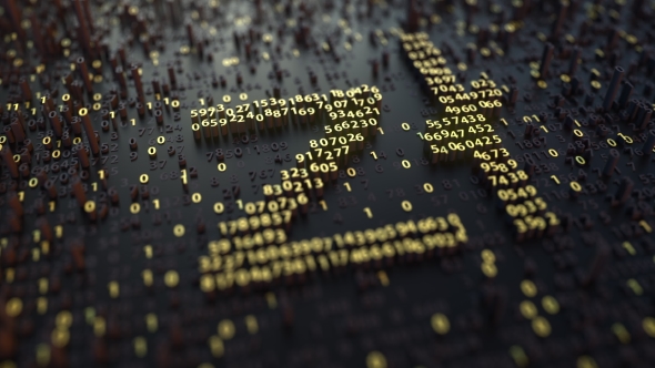 Polish Zloty PLN Sign Made of Golden Numbers alt