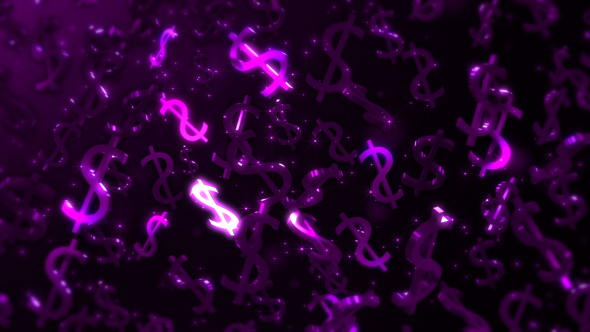 3D Falling Signs of Dollars alt