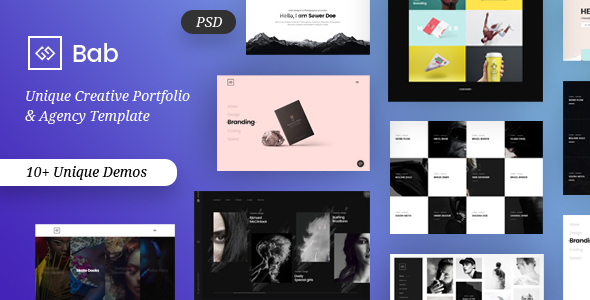 BAB - Creative Minimal Portfolio & Agency PSD Template