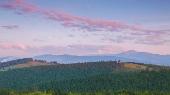 Evening over the Ukrainian Carpathians