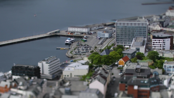 Aksla at the City of Alesund Tilt Shift Lens, Norway