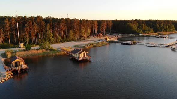 Aerial View of Water Houses