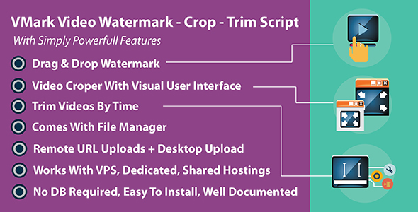 VMark Video Watermark - Crop - Trim PHP Script