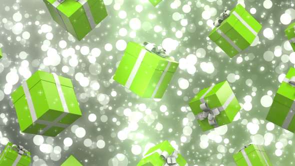 Green Falling Gift Boxes alt