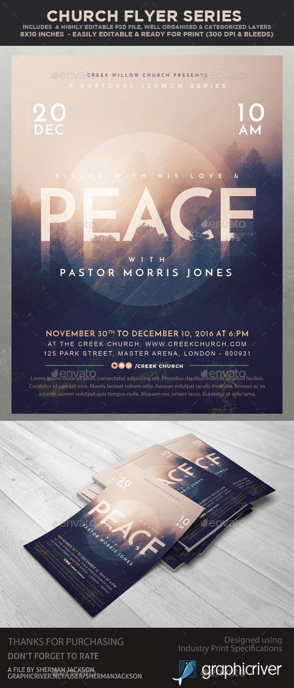 Church/Christian Themed Event Flyer - Peace