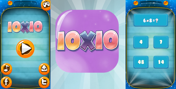 Ten on ten - A mathematical game. Admob, facebook, twitter