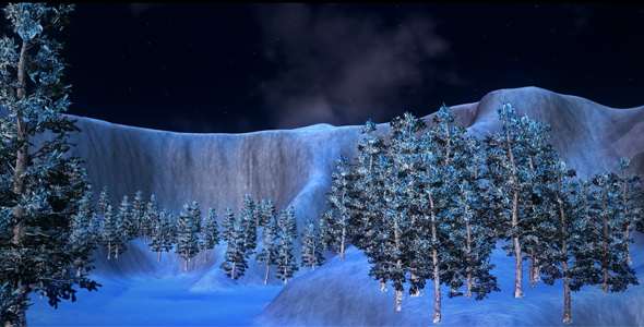Snow Terrain With Trees