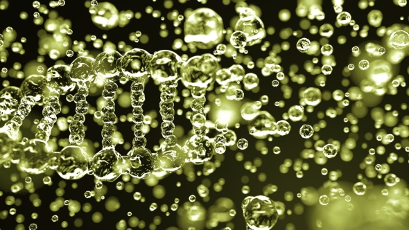 Collapsing Yellow Transparent DNA Molecule alt