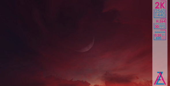 Red Sky And Moon