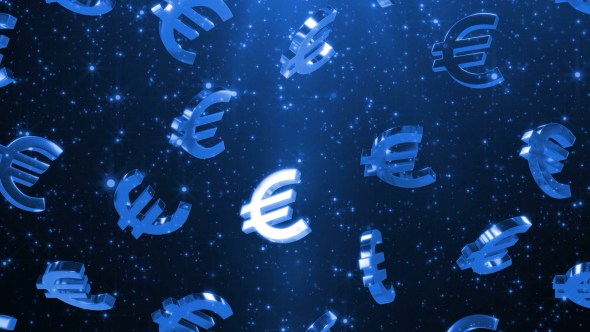 3D Falling Euro Signs