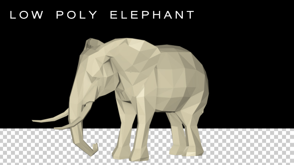 Low Poly 3D Elephant alt