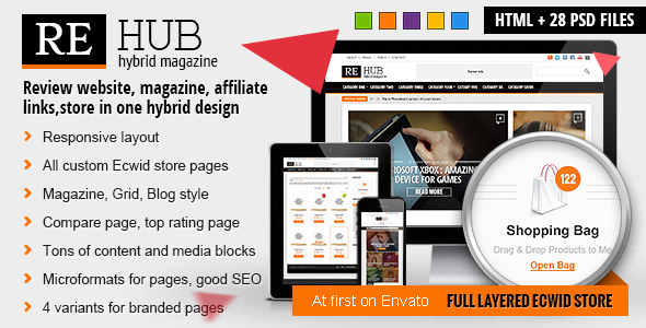 Rehub - hybrid magazine, shop, review html template