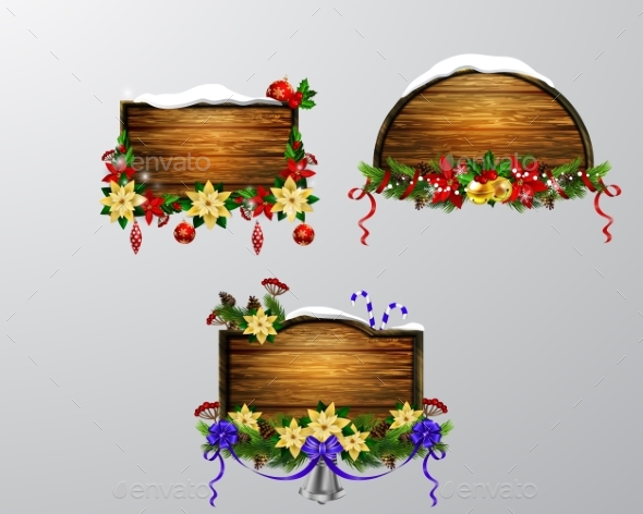 Vector Wooden Christmas Board