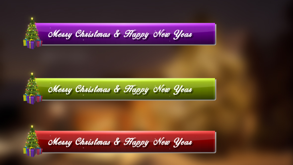Merry Christmas & Happy New Year Lower Third Pack (Pack of 12)