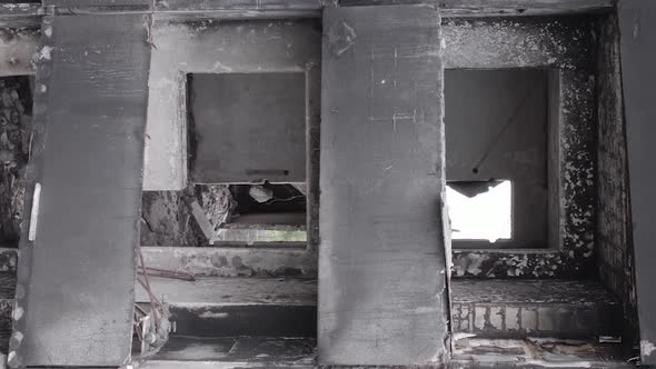 Vertical Video of a Bombed House in Borodyanka Ukraine