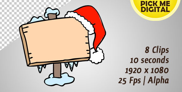 Sign Board with Santa Hat On 01 alt