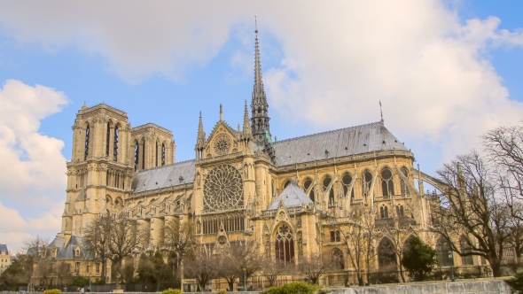 Notre Dame De Paris, or Notre Dame Cathedral, Paris, France.