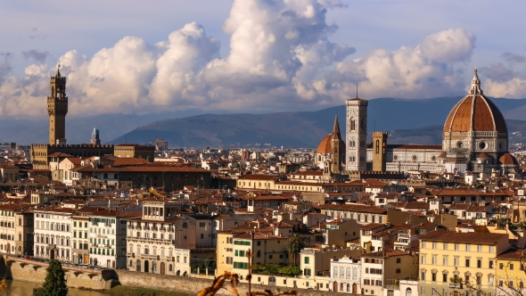 Beautiful Views of Florence and Cathedral Santa Maria Del Fiore, Florence, Italy