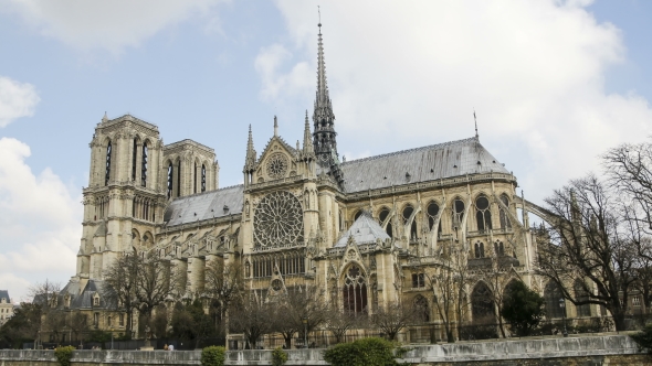 Notre Dame De Paris, or Notre Dame Cathedral, Paris, France.