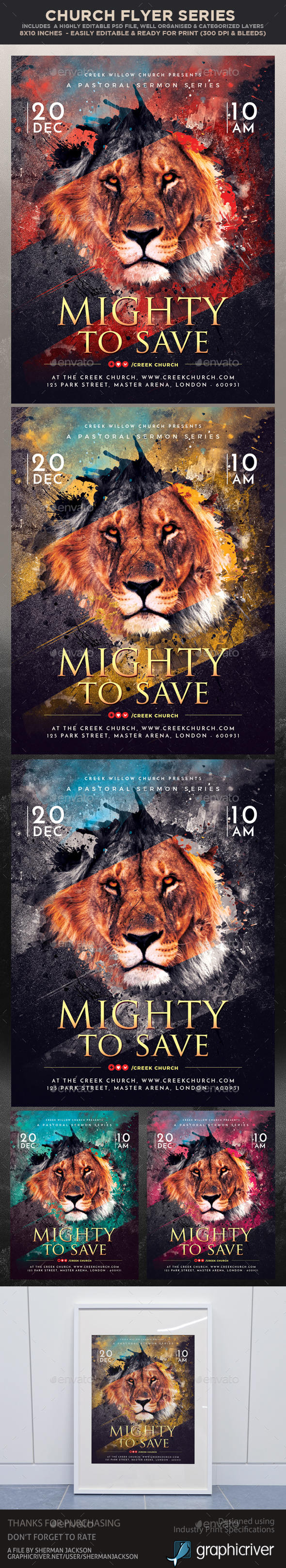 Church Themed Event Flyer - Mighty to Save