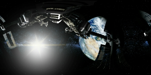 International Space Station Orbiting Earth in Virtual Reality alt