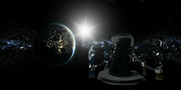 International Space Station Orbiting Earth in Virtual Reality alt