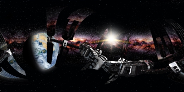 International Space Station Orbiting Earth in Virtual Reality alt
