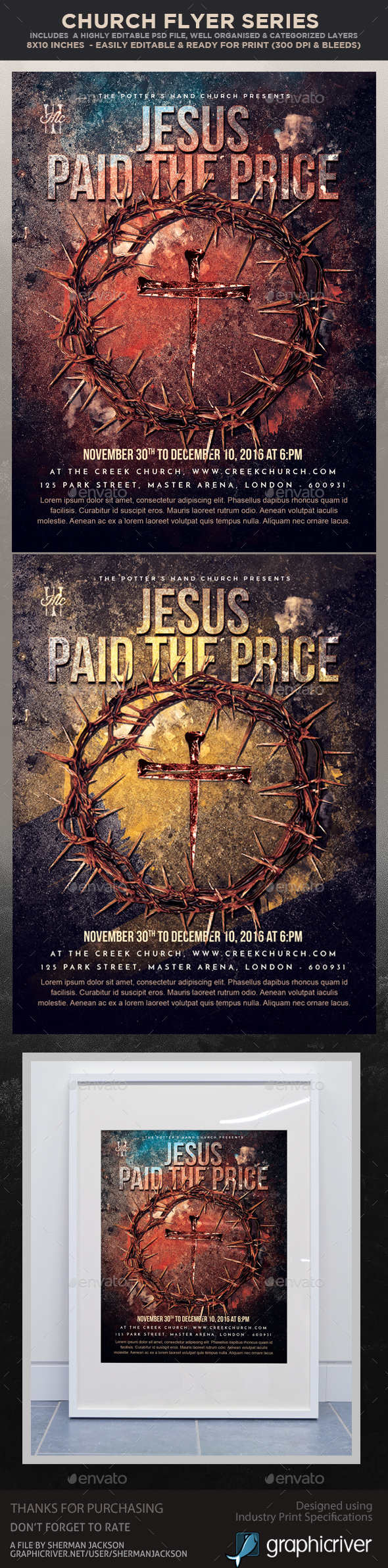 Church Themed Event Poster - Paid the Price