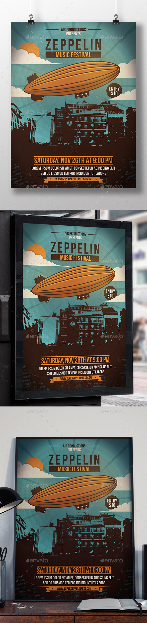 Sky Zeppelin Flyer Template