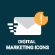 12 Flat digital marketing icons - GraphicRiver Item for Sale