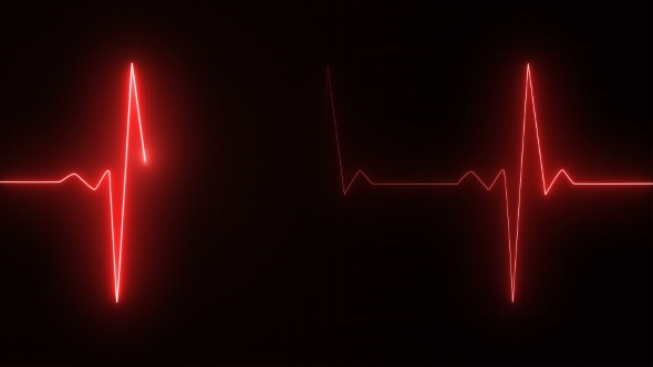 Cardiogram Cardiograph Oscilloscope Screen Red