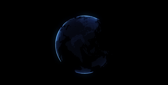 Cyber Digital Earth Globe Hologram 4K
