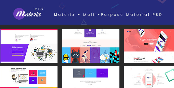 Materix - Multi-Purpose Material PSD Template
