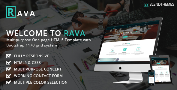 Rava - Creative One Page Multipurpose HTML Template