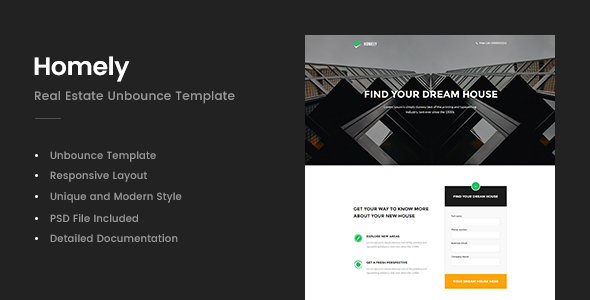 Homely - Real Estate Unbounce Template