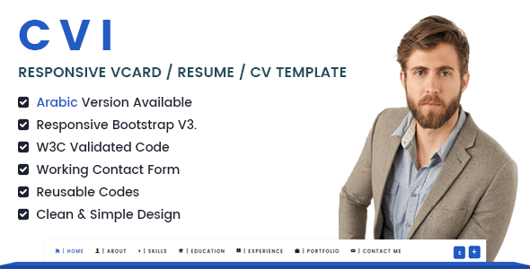 Cvi | Responsive vCard / Resume / CV Template