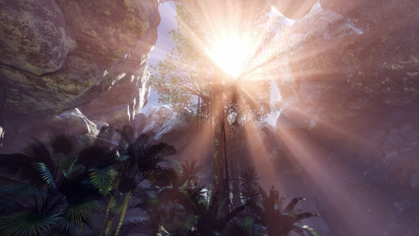 Sun Light Inside Mysterious Cave alt