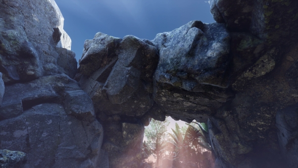 Sun Light Inside Mysterious Cave alt