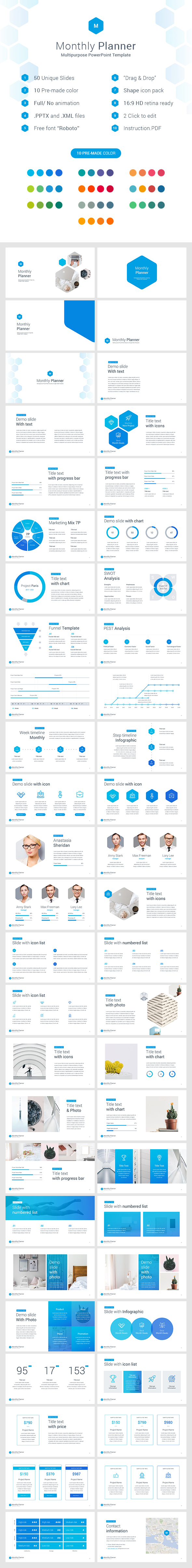 Monthly Planner PowerPoint Template